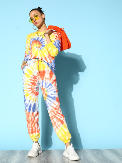Blue & Rust Tie Dye Sweatshirt With Joggers