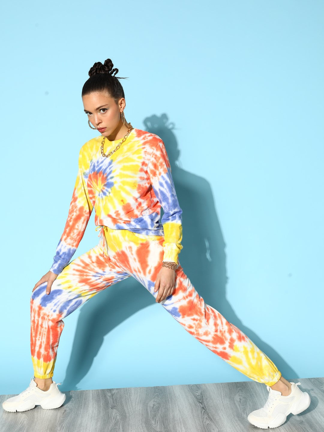 Blue & Rust Tie Dye Sweatshirt With Joggers