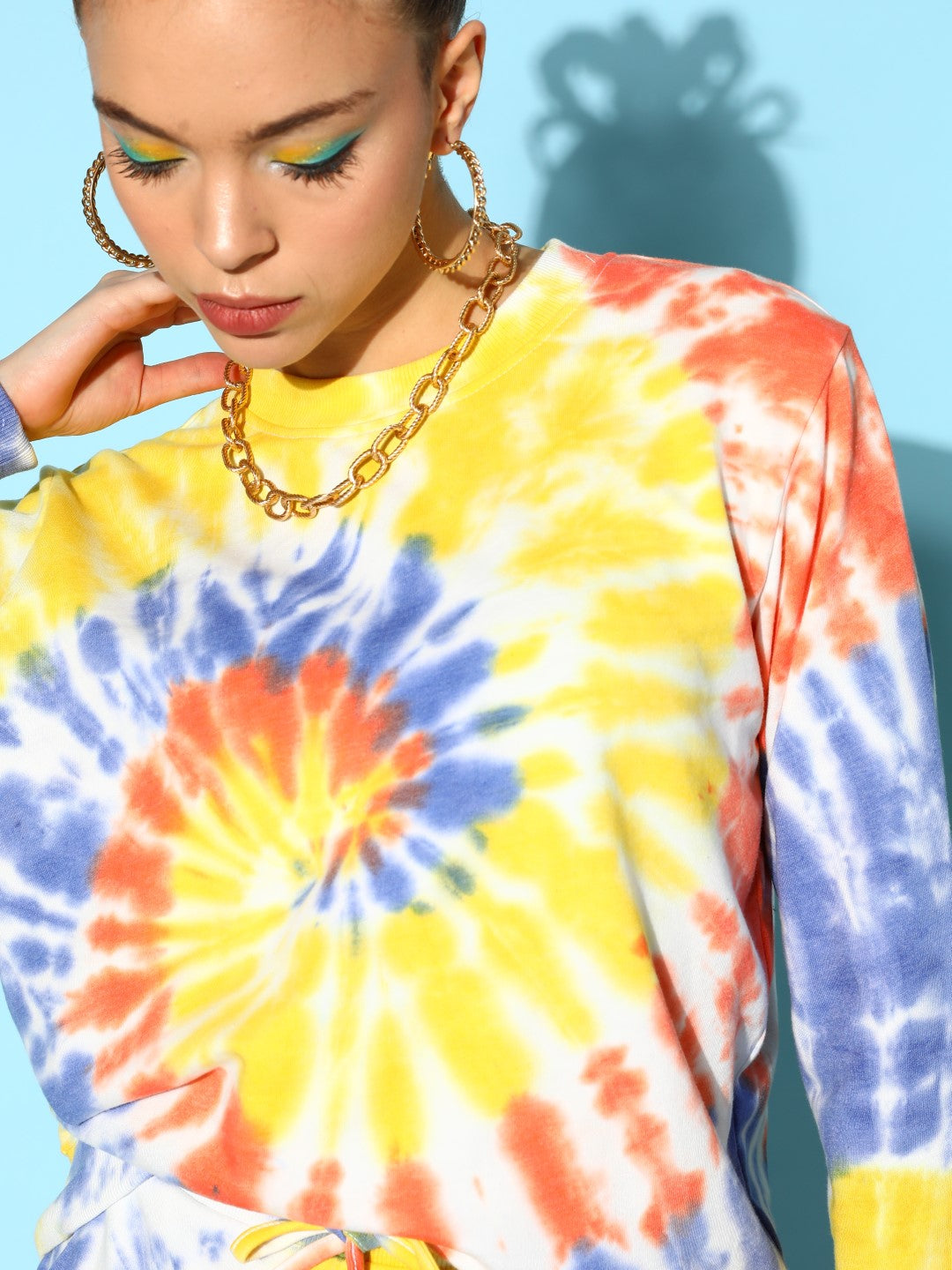 Blue & Rust Tie Dye Sweatshirt With Joggers