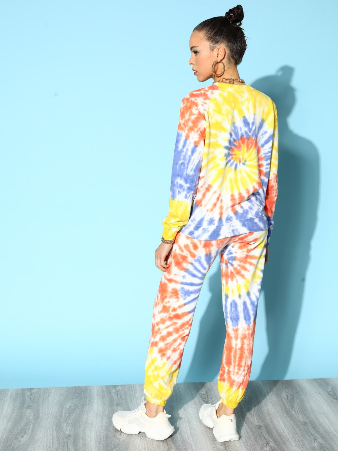 Blue & Rust Tie Dye Sweatshirt With Joggers