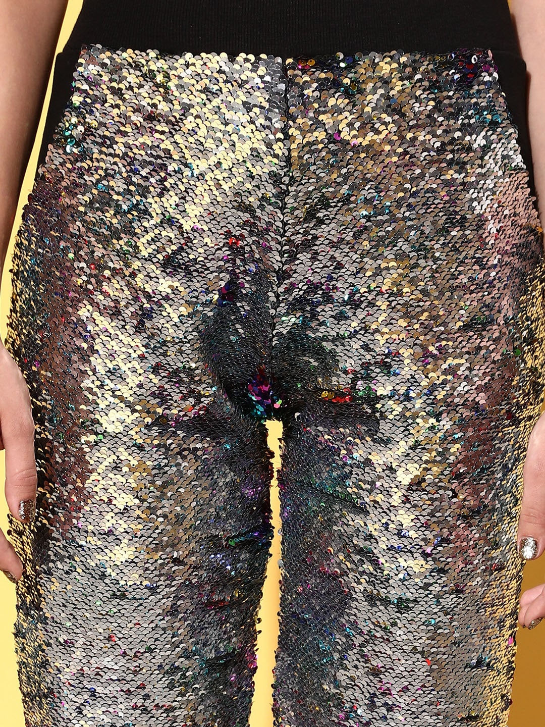 Black Multi-Sequin Crop Jacket with Joggers