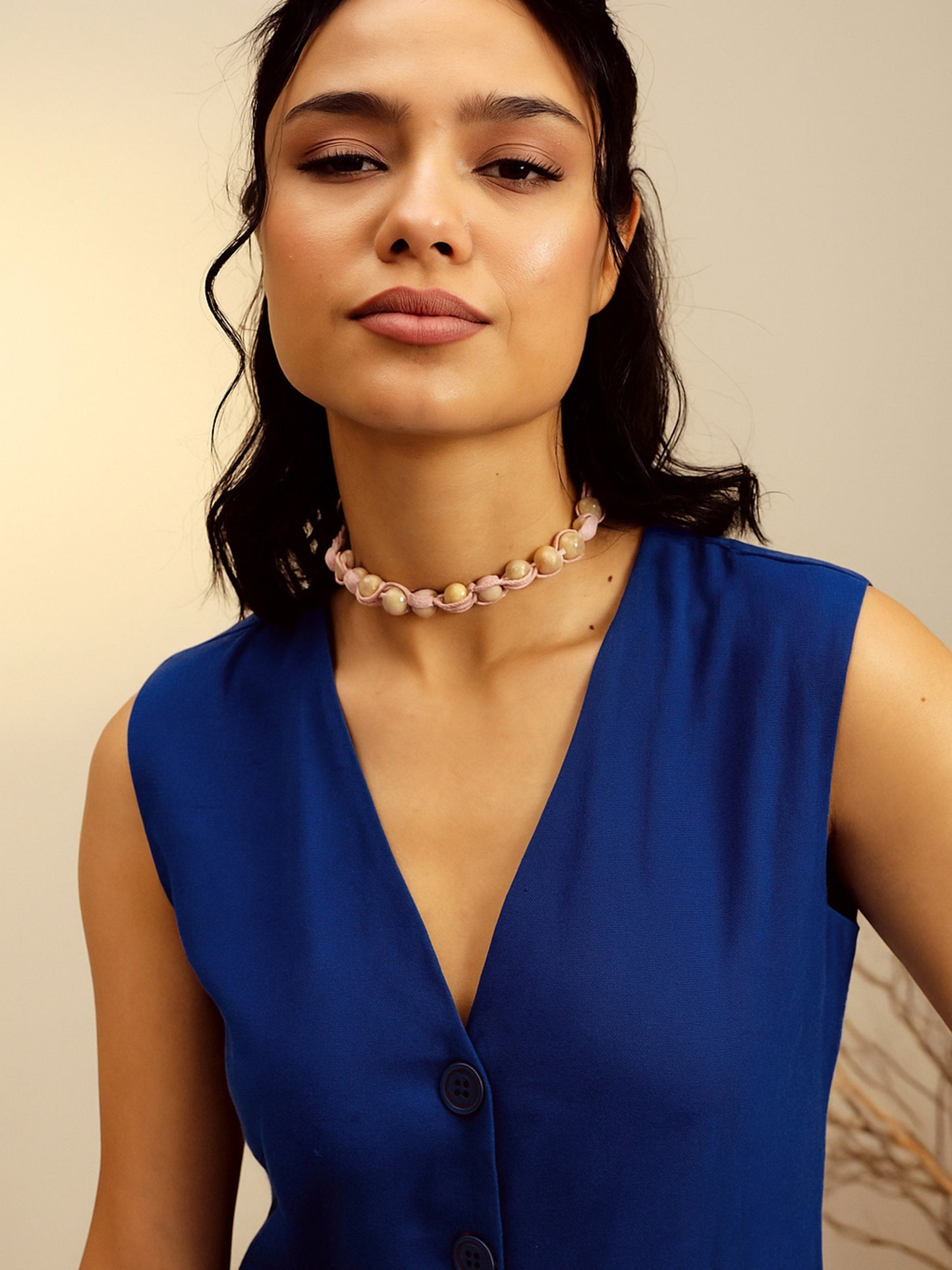 Women Navy Vest Top With Straight Pants