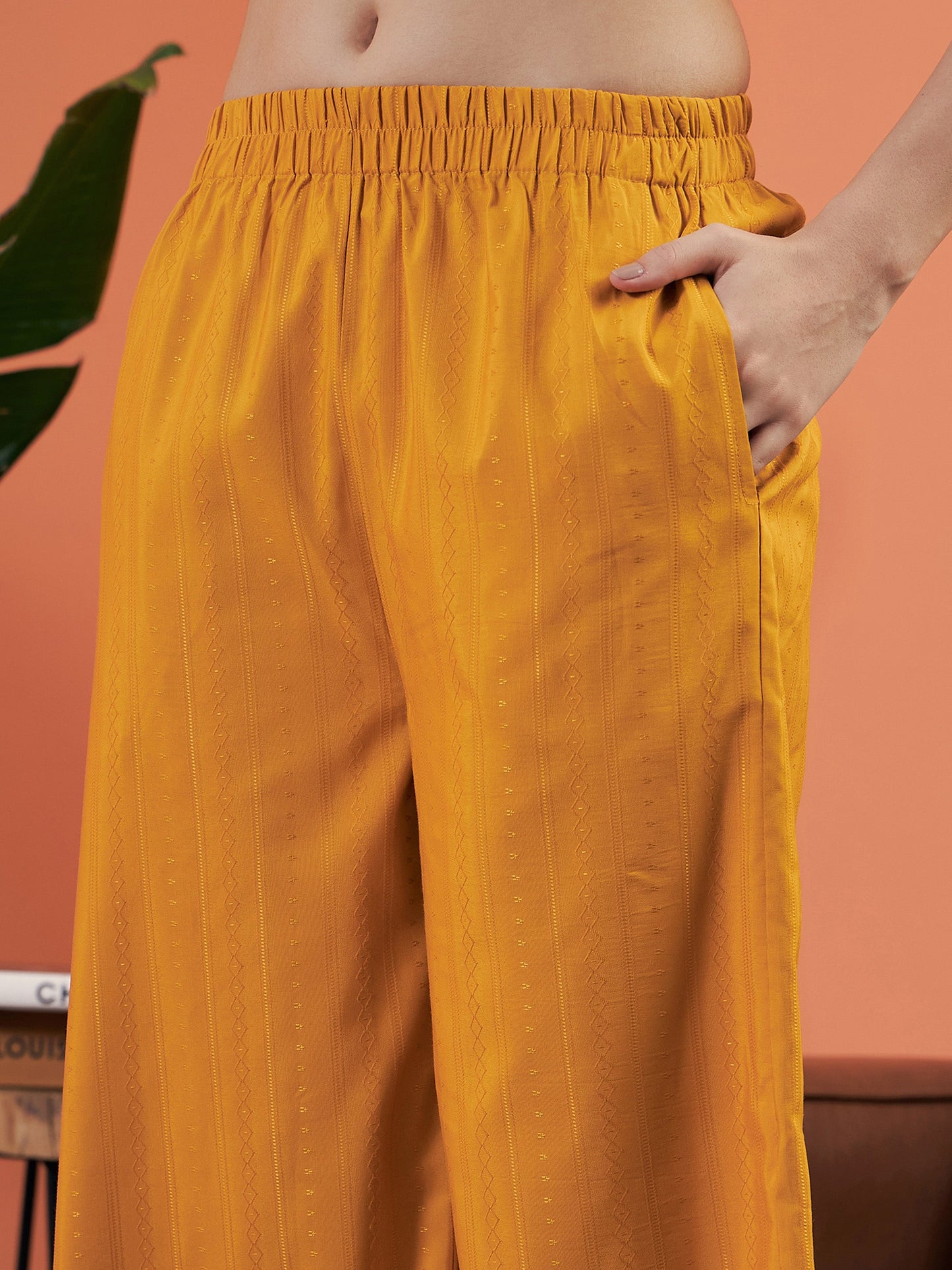 Mustard Short Sleeve Shirt With Lounge Pants