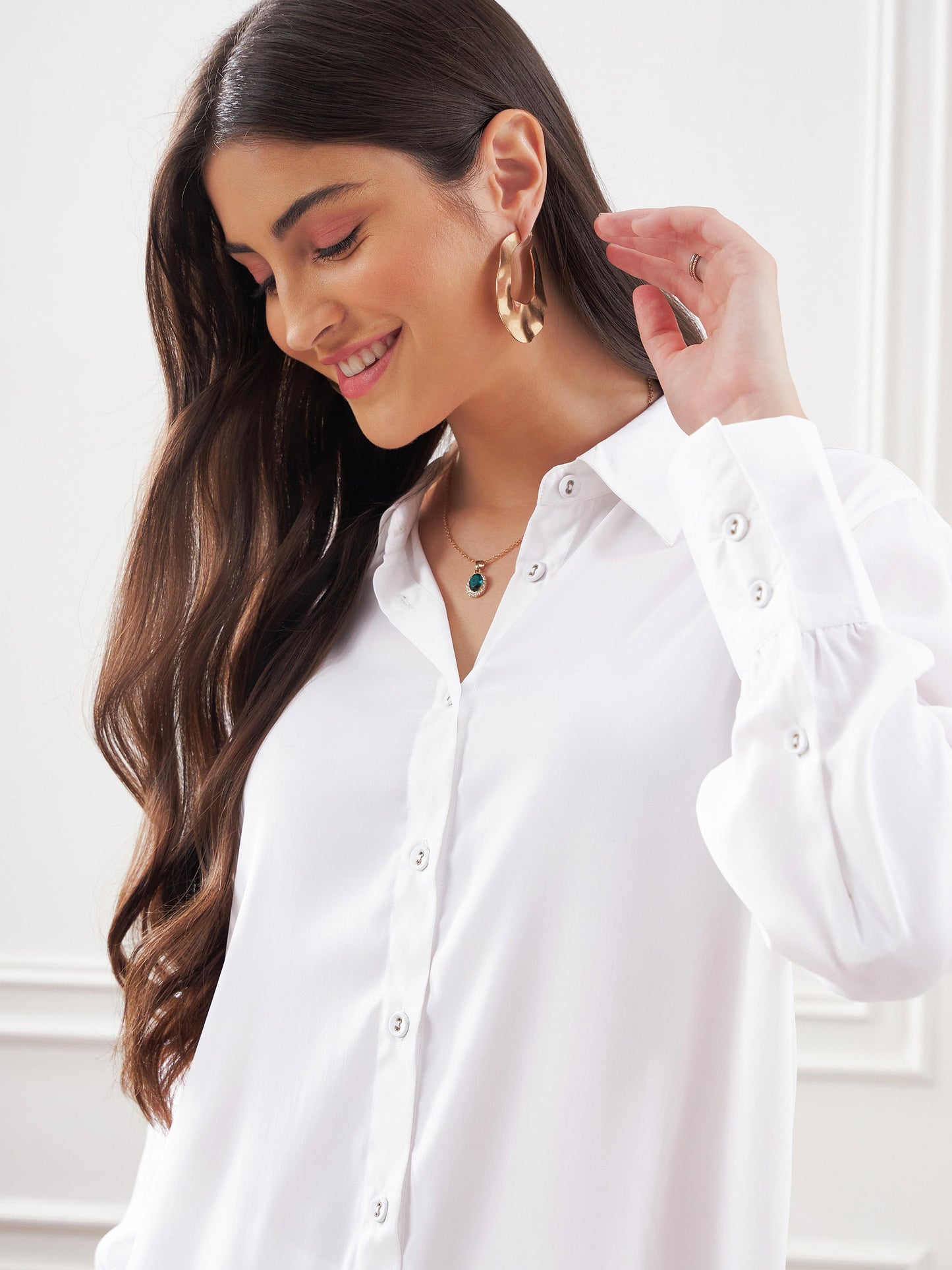 White Satin Shirt With Lounge Pants