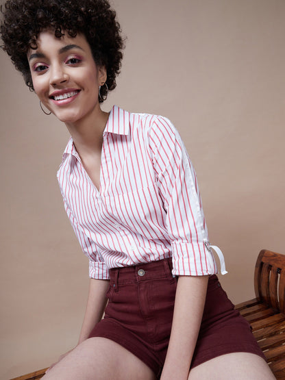 Burgundy Denim Shorts