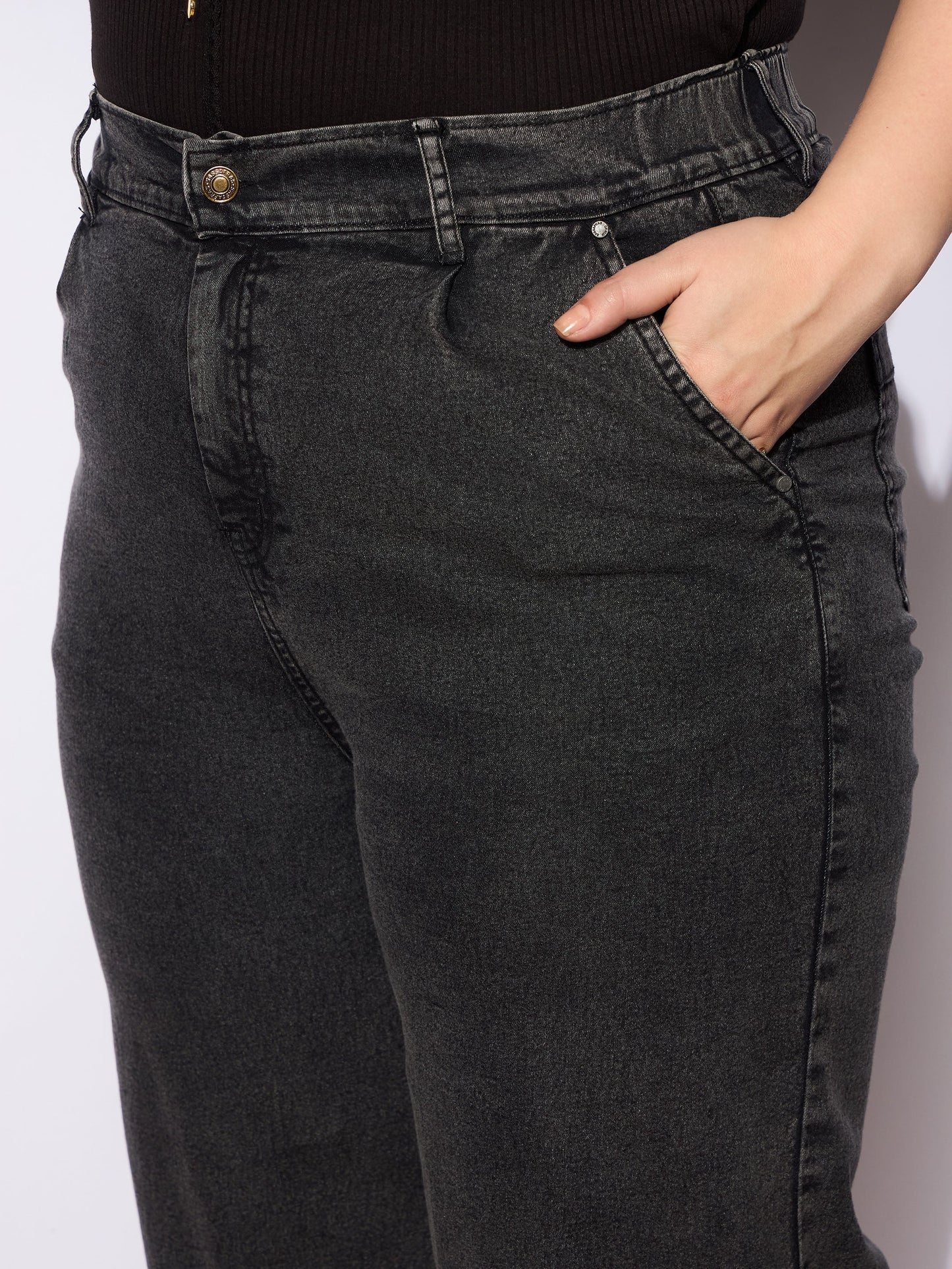 Black Denim Bermuda Shorts