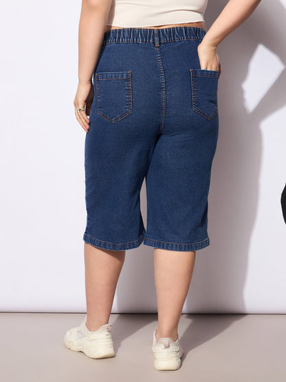 Navy Denim Bermuda Shorts
