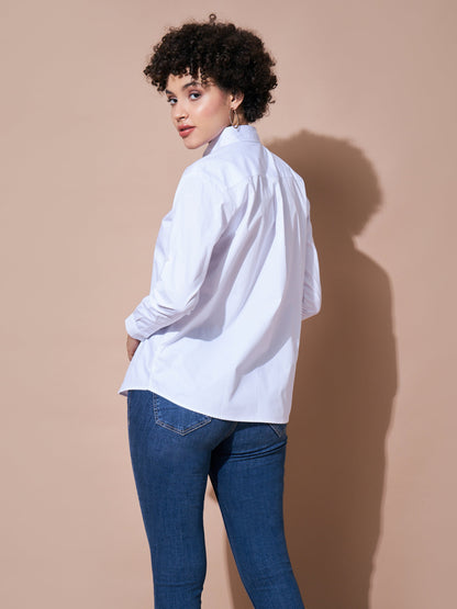 White Cotton Poplin Shirt