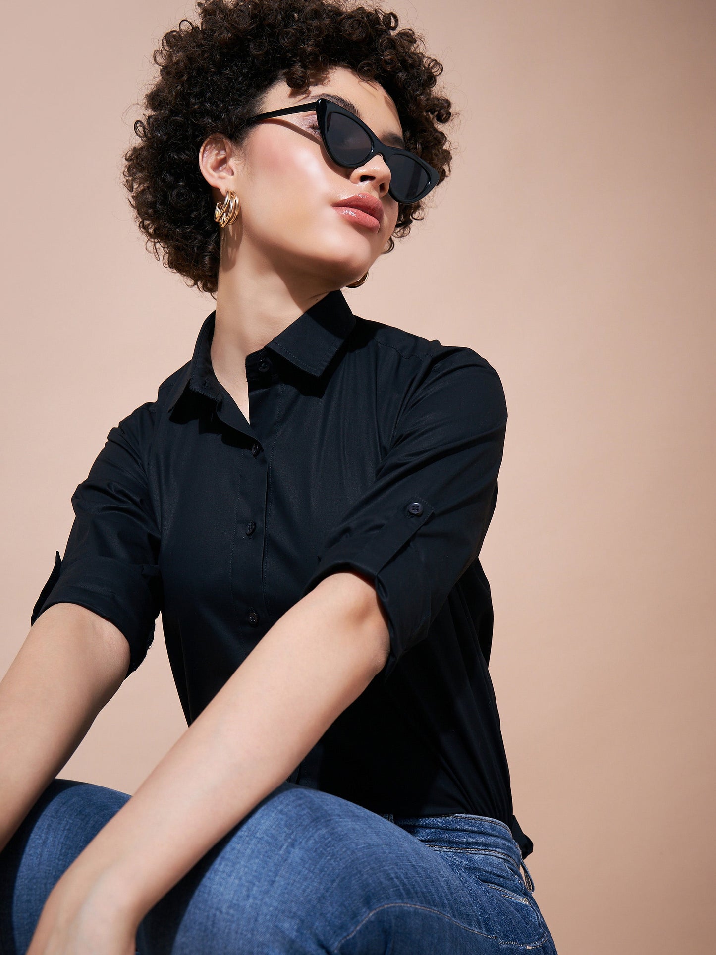 Black Cotton Poplin Shirt