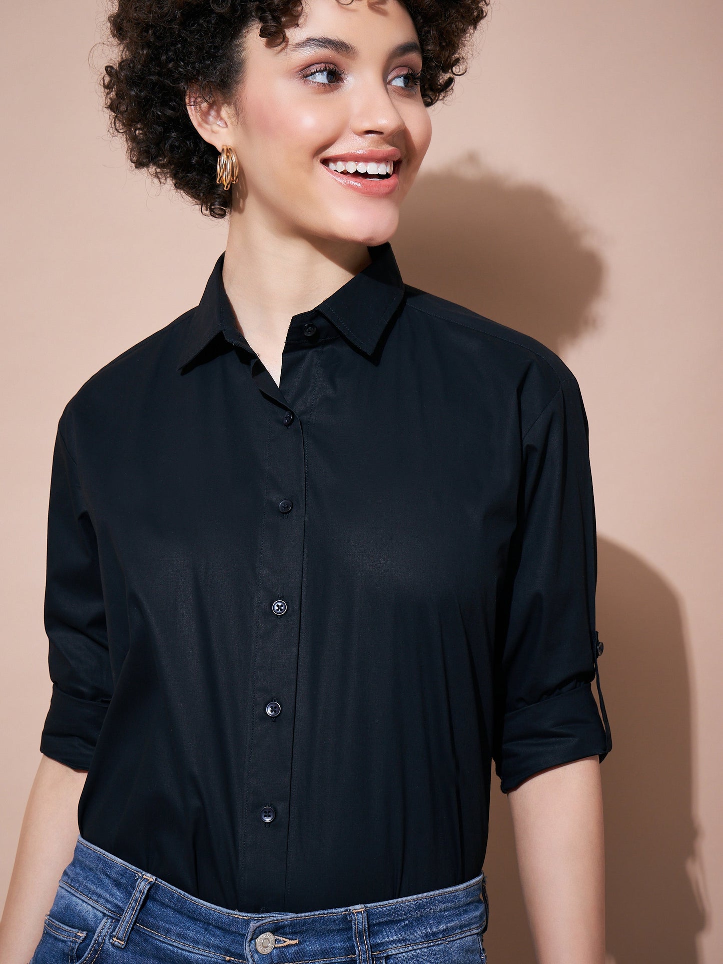 Black Cotton Poplin Shirt