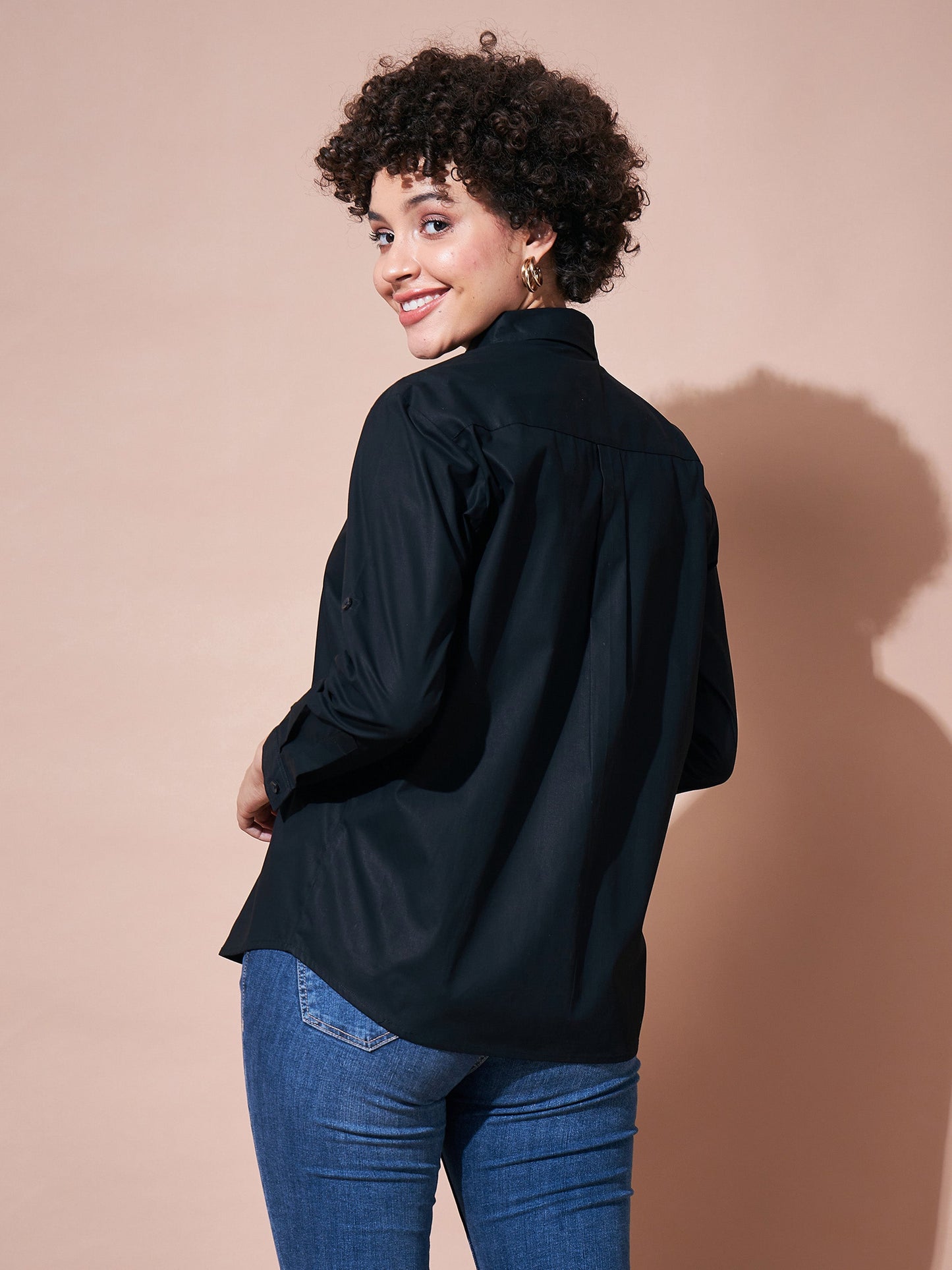Black Cotton Poplin Shirt