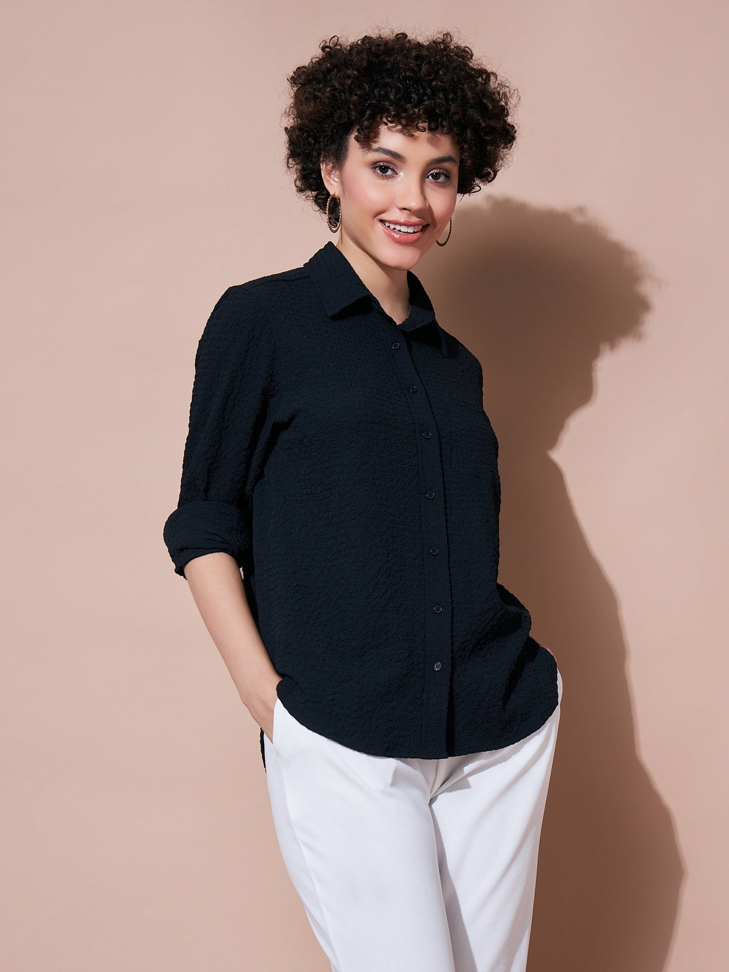 Women Black Relaxed Fit Shirt