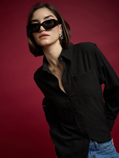 Women Black Relaxed Fit Shirt