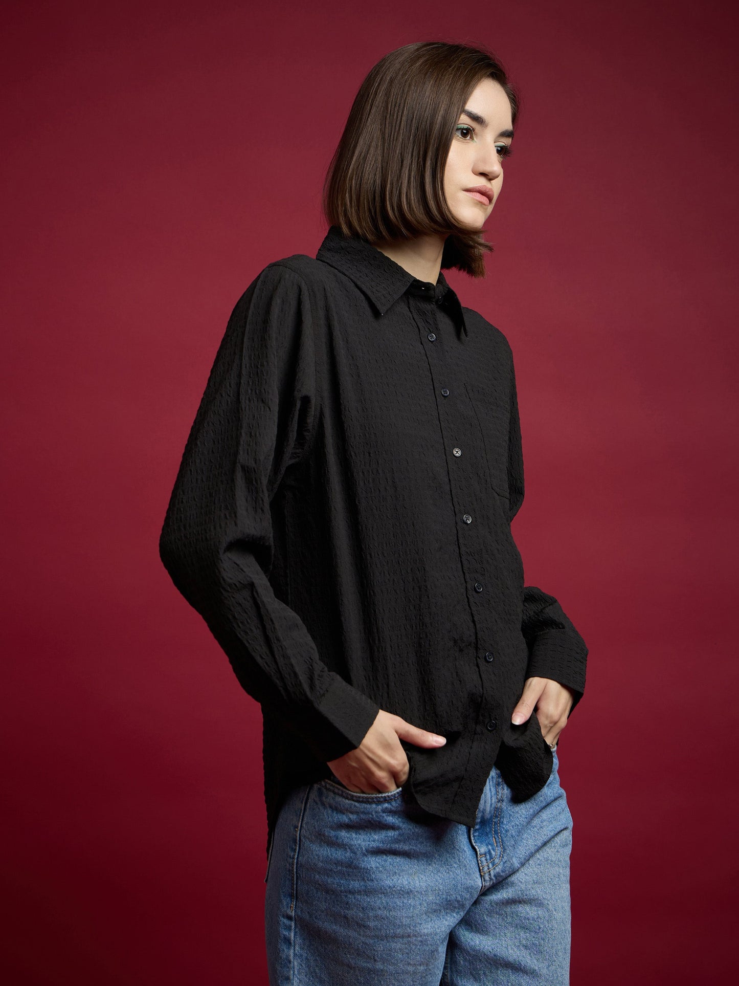 Women Black Relaxed Fit Shirt