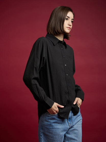 Women Black Relaxed Fit Shirt
