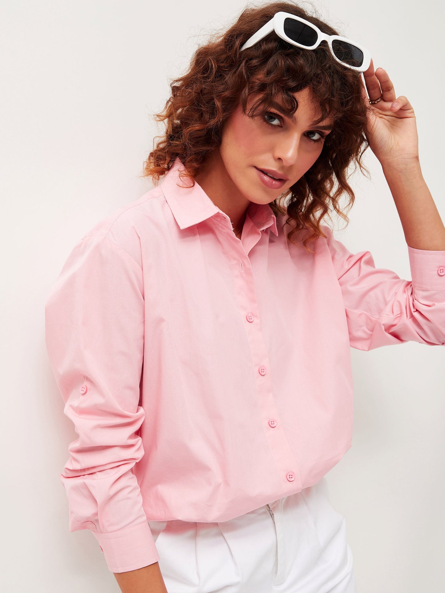 Pink Poplin Comfort Oversize Shirt