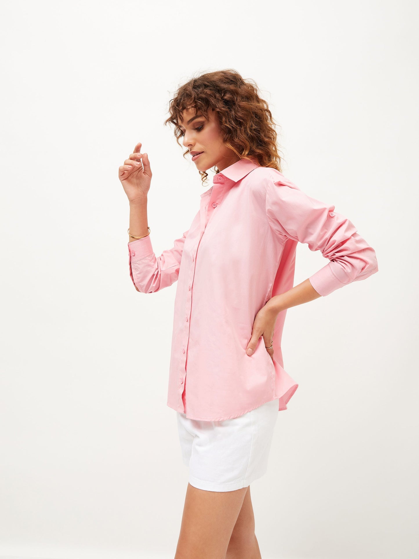 Pink Poplin Comfort Oversize Shirt