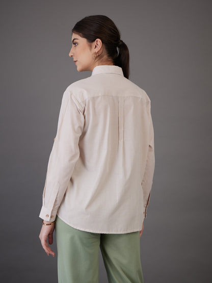 Brown Pin Stripes Regular Fit Shirt