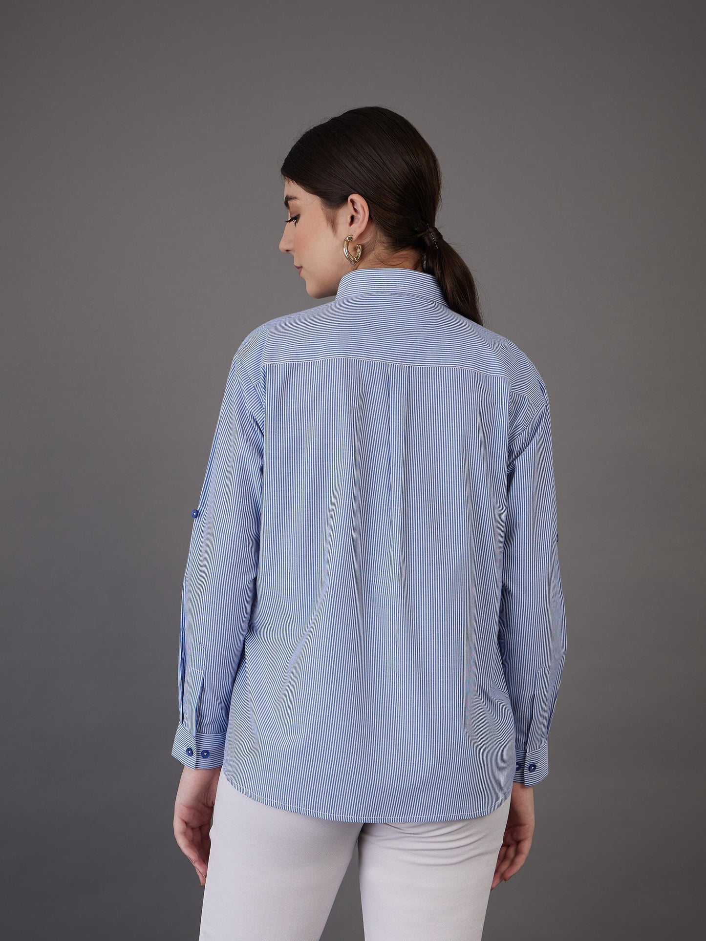 Navy Pin Stripes Regular Fit Shirt