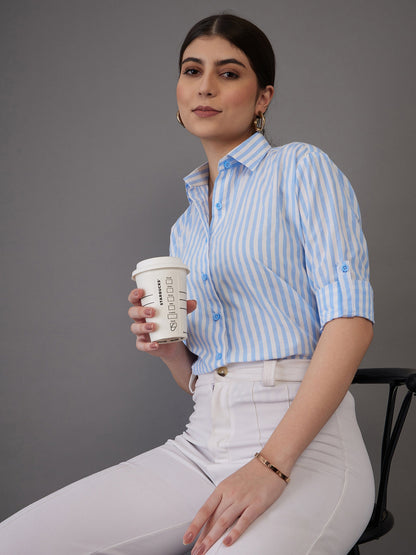 Blue Stripes Regular Fit Shirt