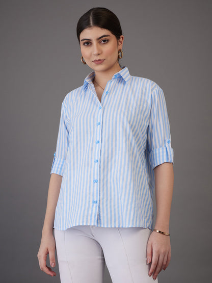 Blue Stripes Regular Fit Shirt