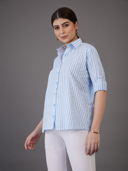 Blue Stripes Regular Fit Shirt
