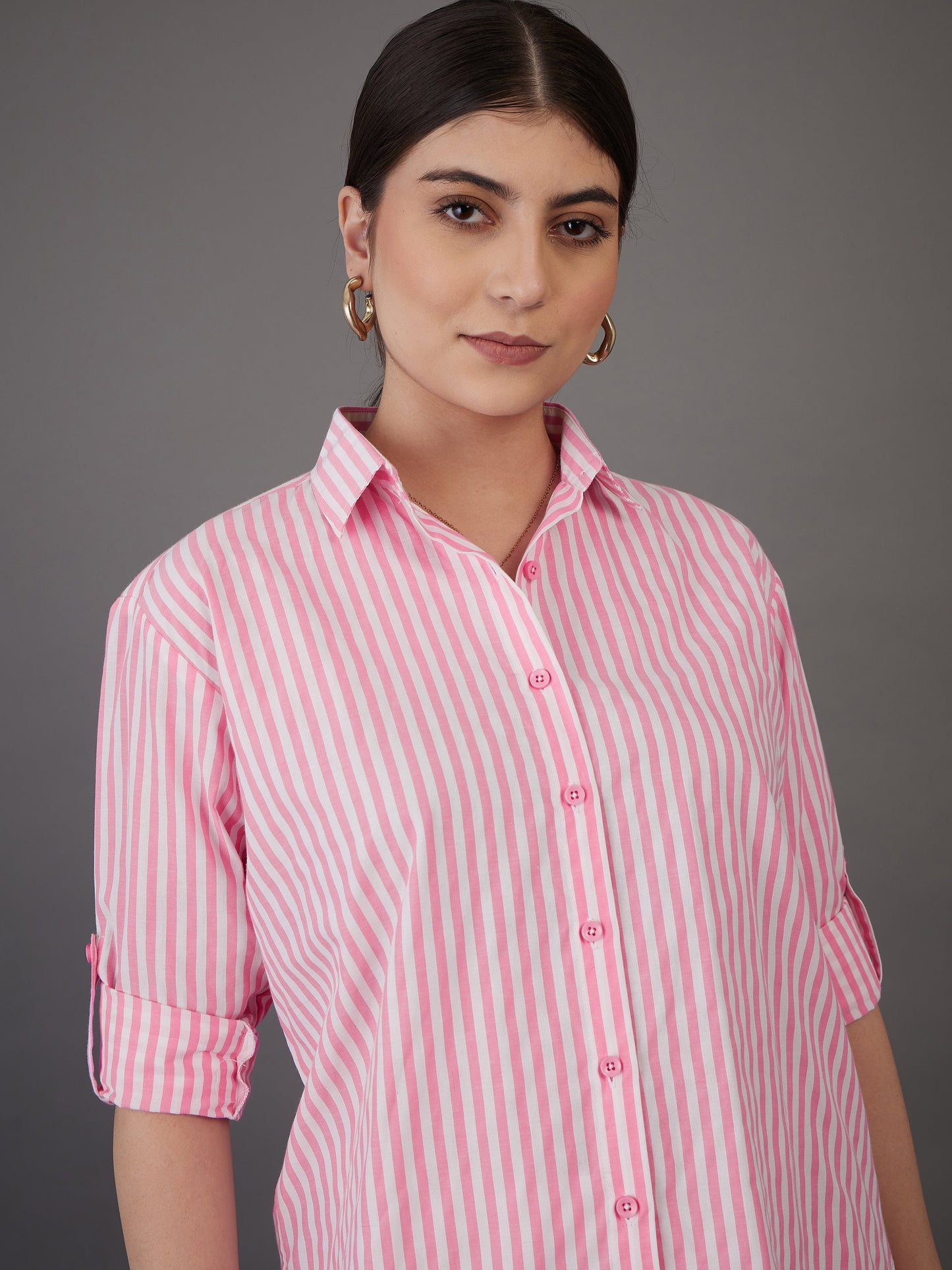 Pink Stripes Regular Fit Shirt