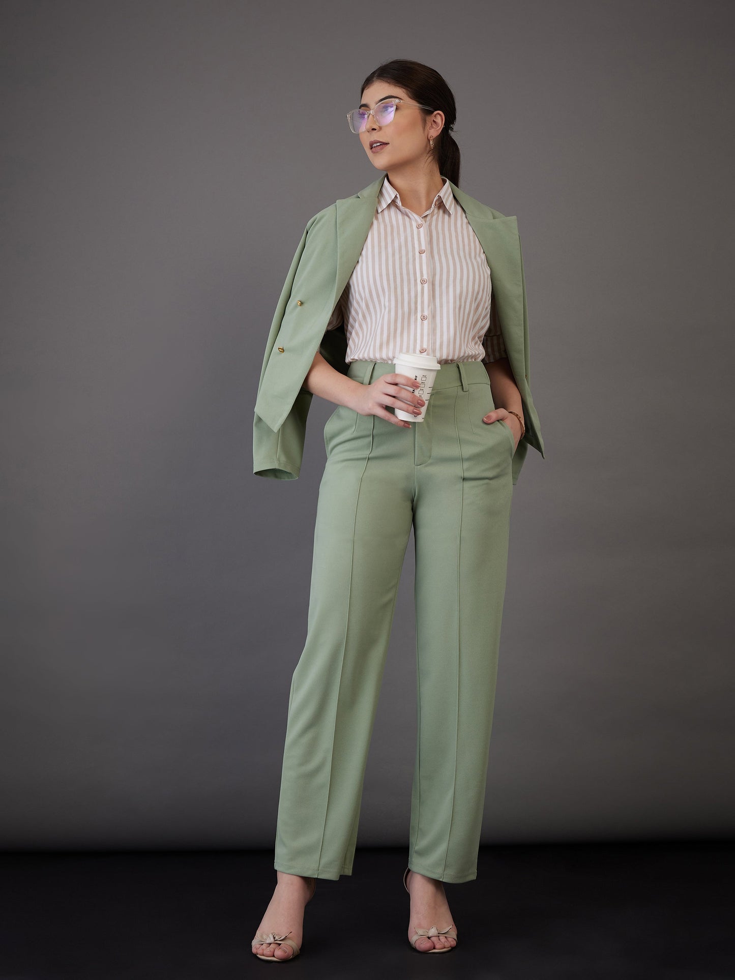 Brown Stripes Regular Fit Shirt