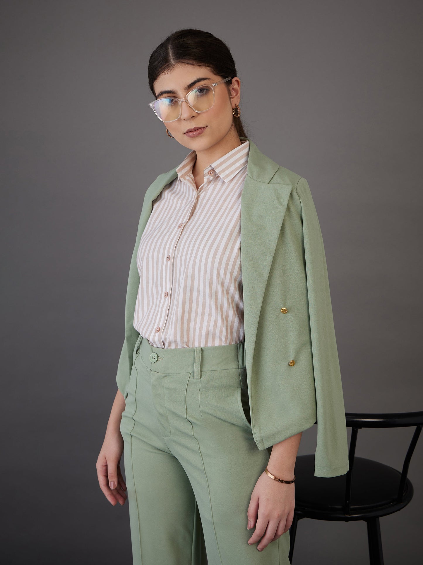 Brown Stripes Regular Fit Shirt