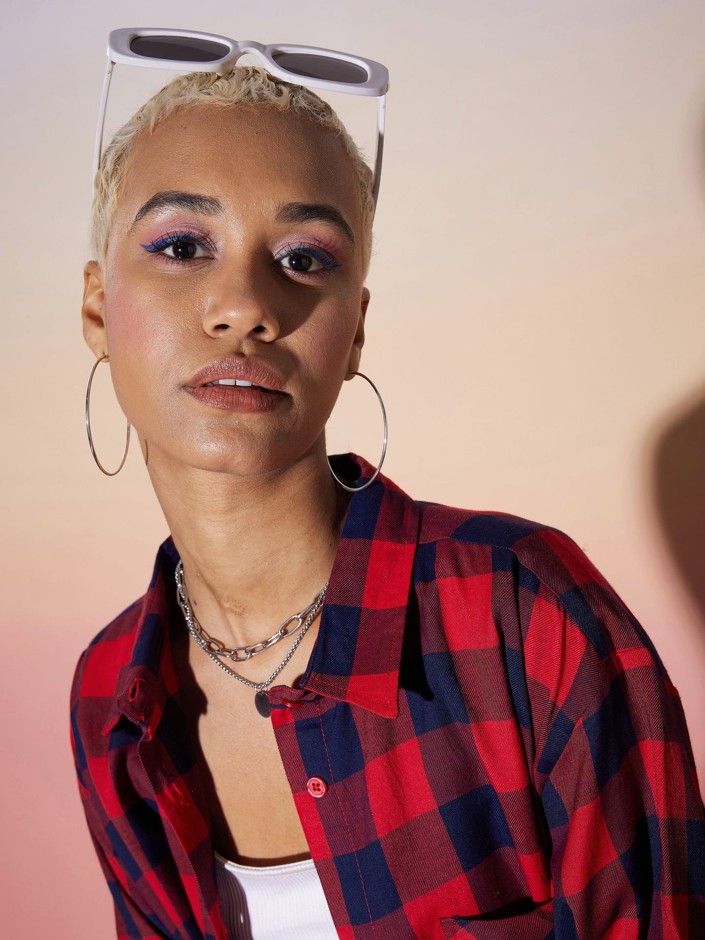 Red & Navy Check Lounge Shirt