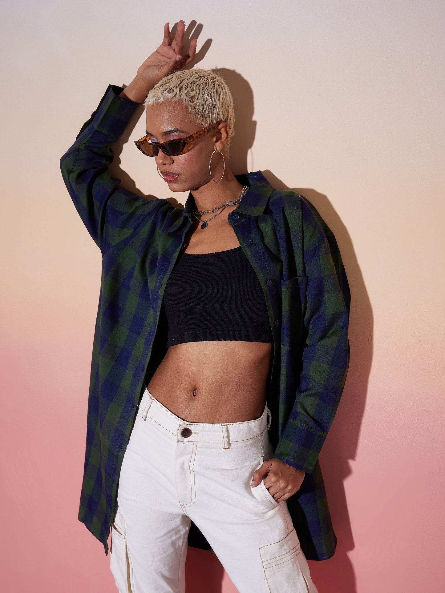 Green & Navy Check Lounge Shirt