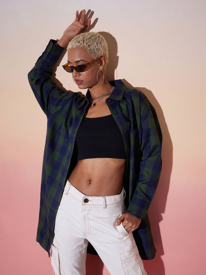 Green & Navy Check Lounge Shirt