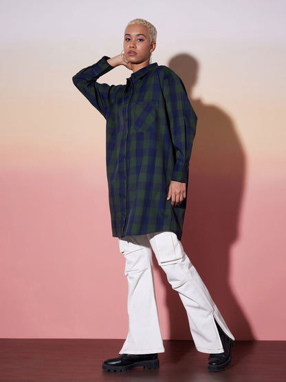 Green & Navy Check Lounge Shirt