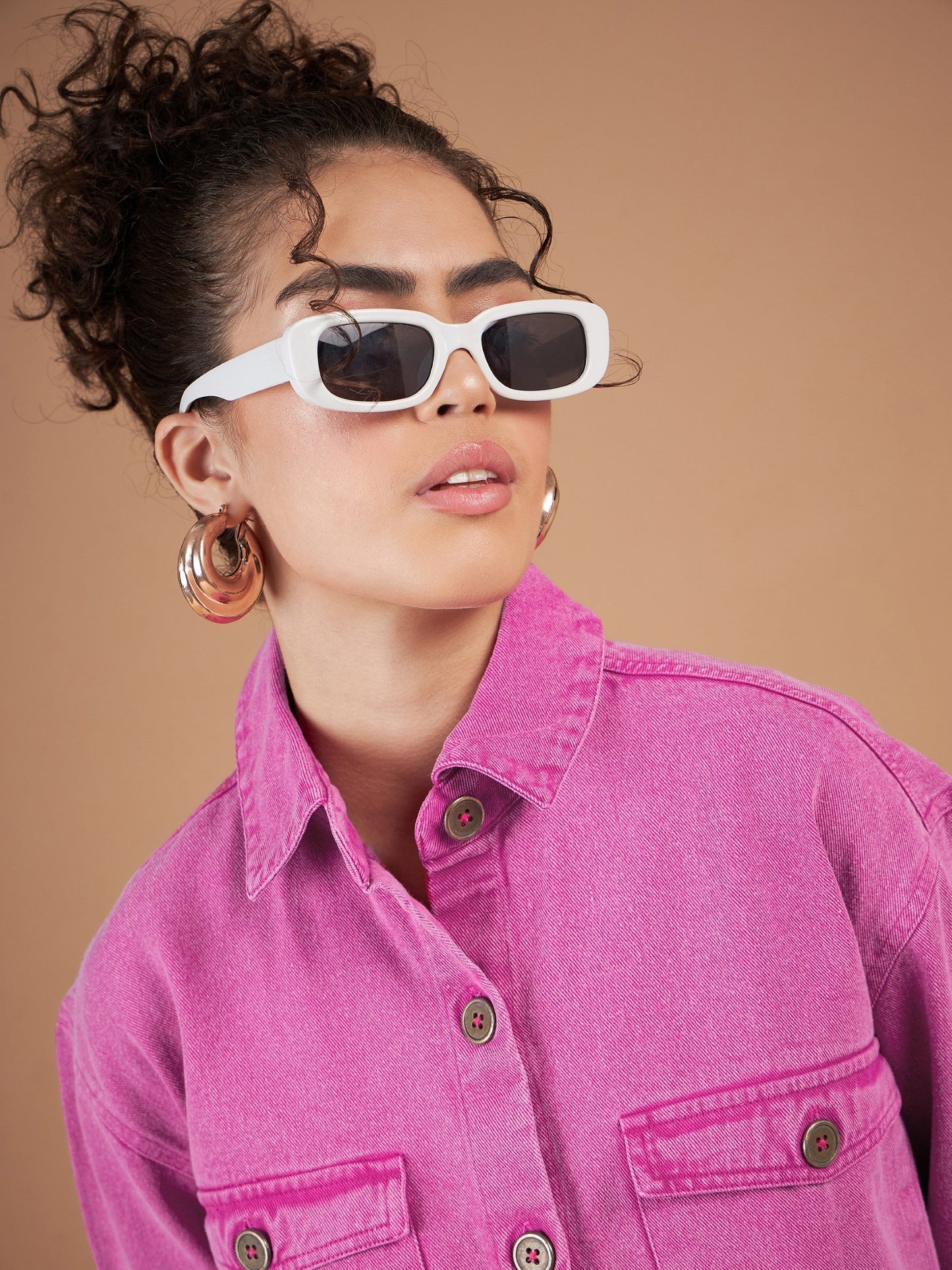 Pink Washed Denim Shacket