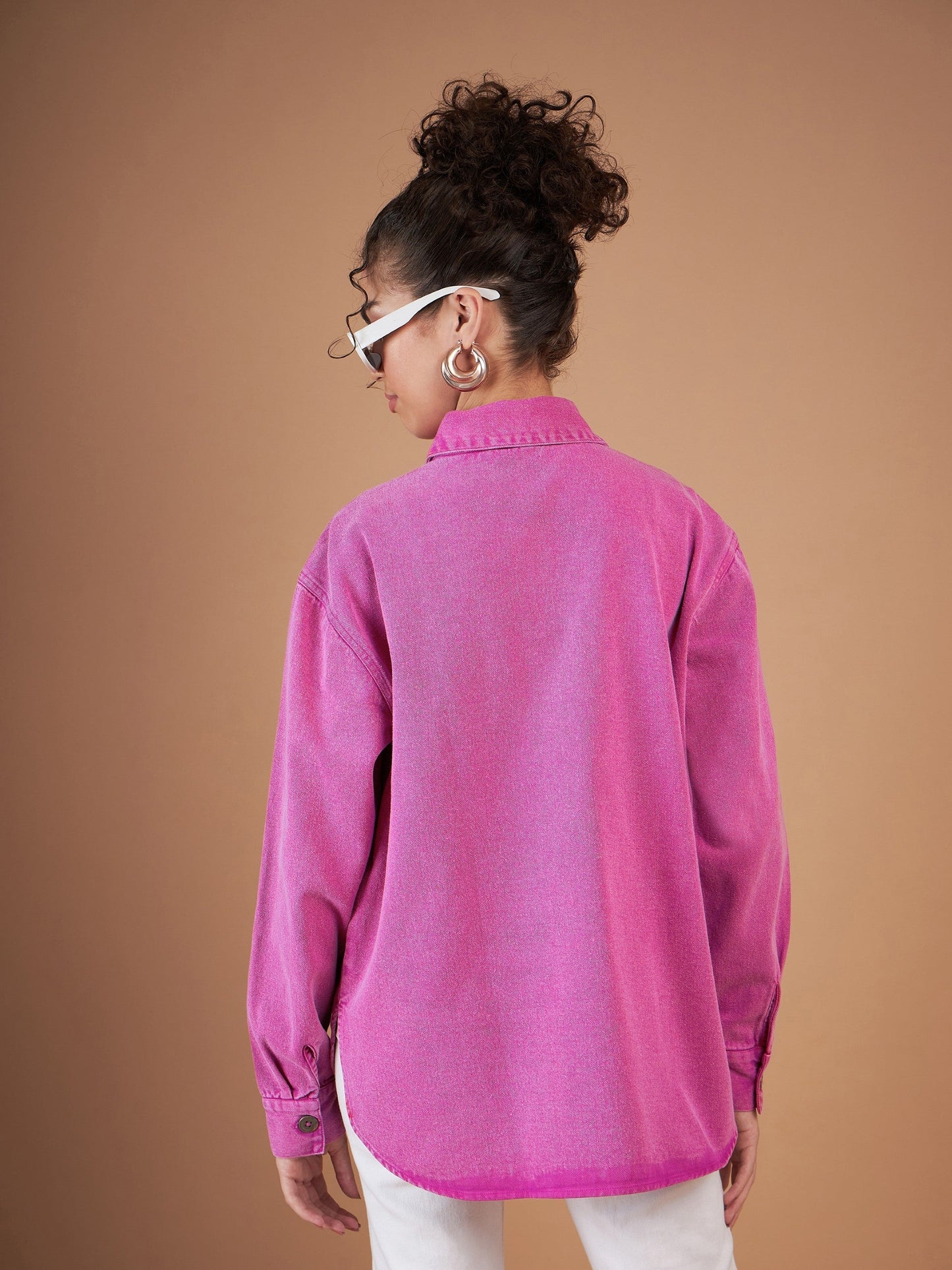 Pink Washed Denim Shacket