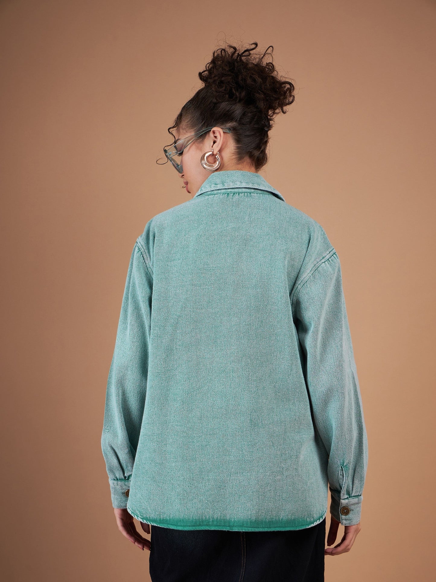 Green Washed Denim Shacket