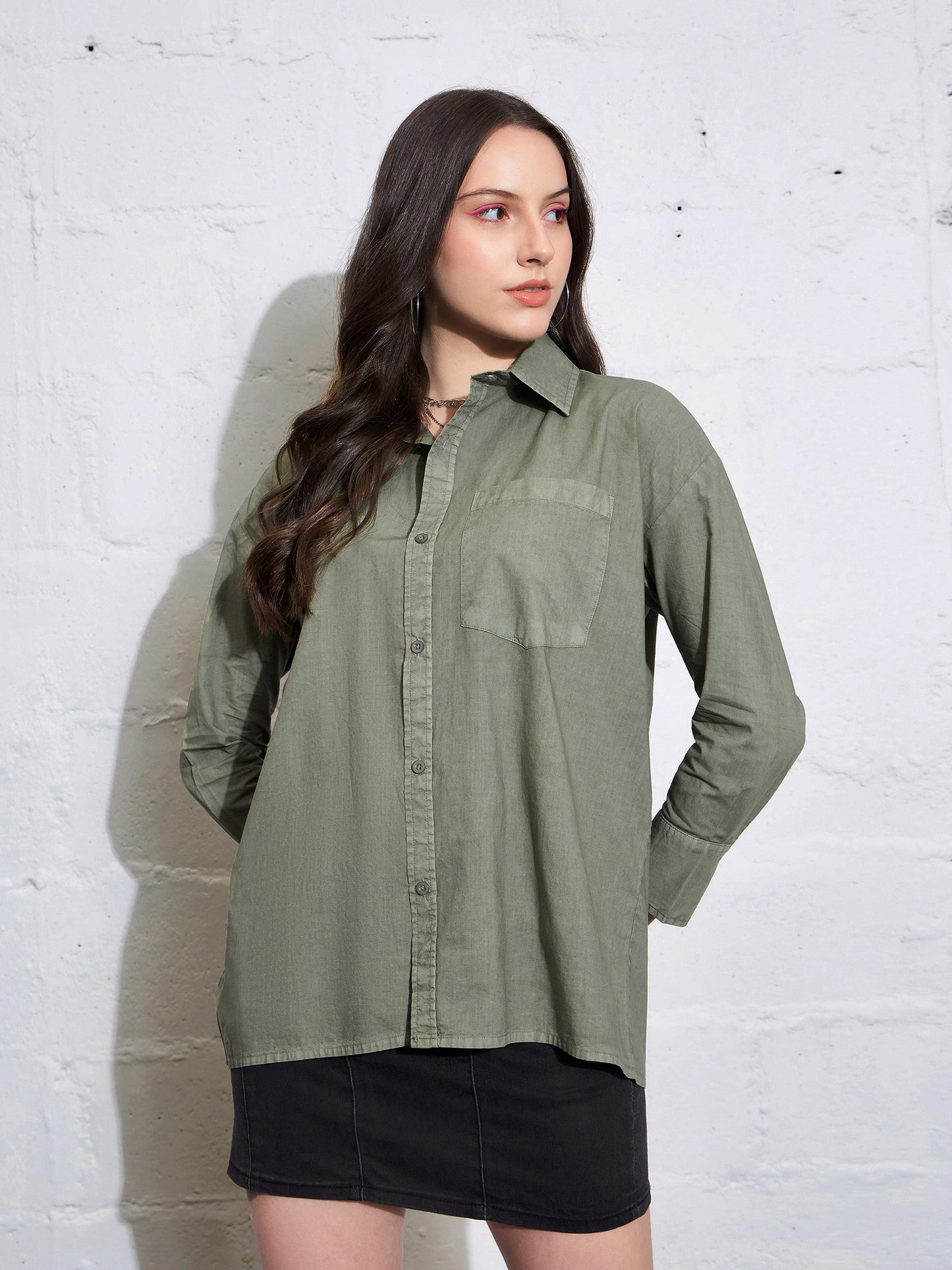 Olive Poplin Shirt