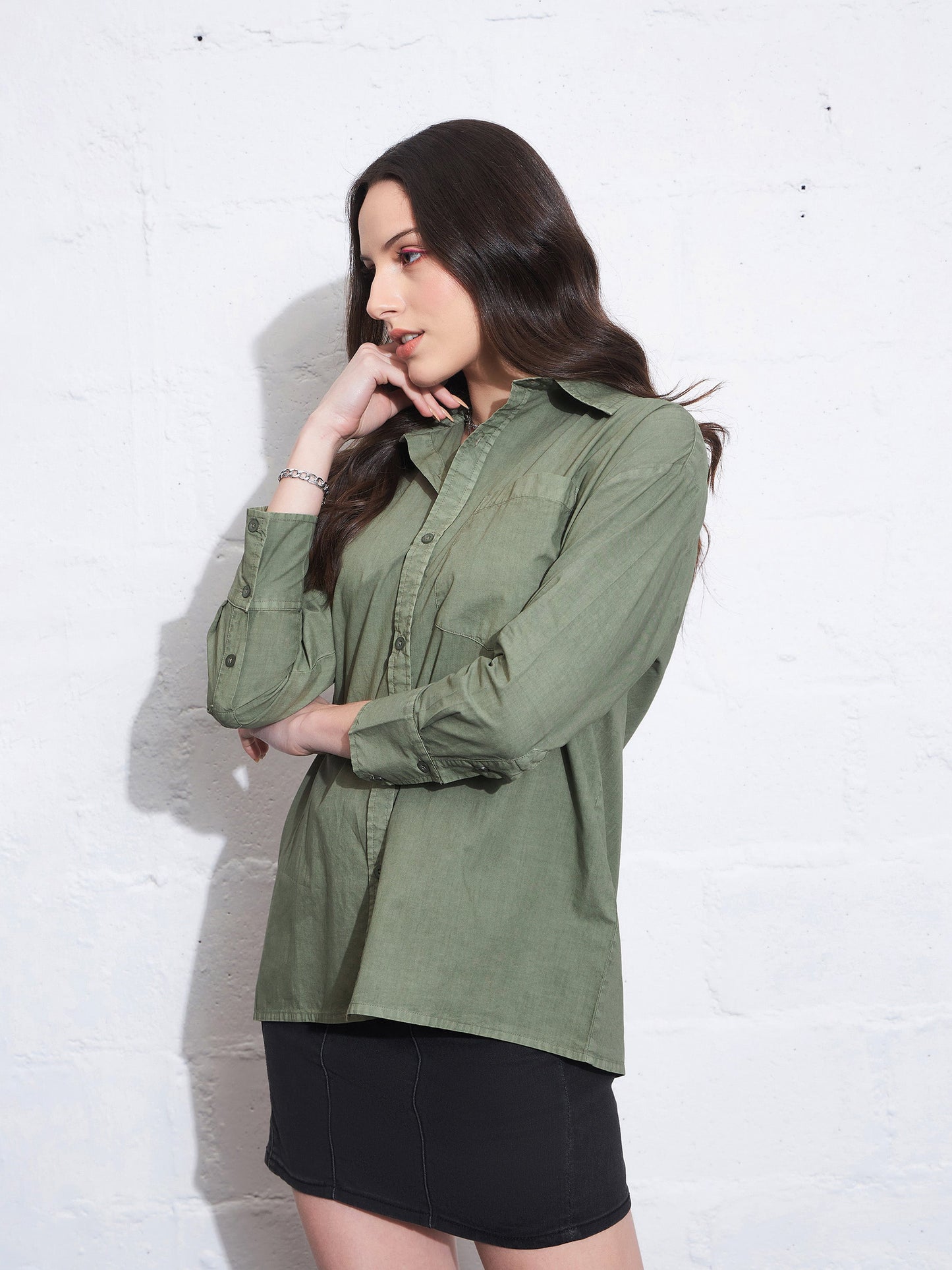 Olive Poplin Shirt