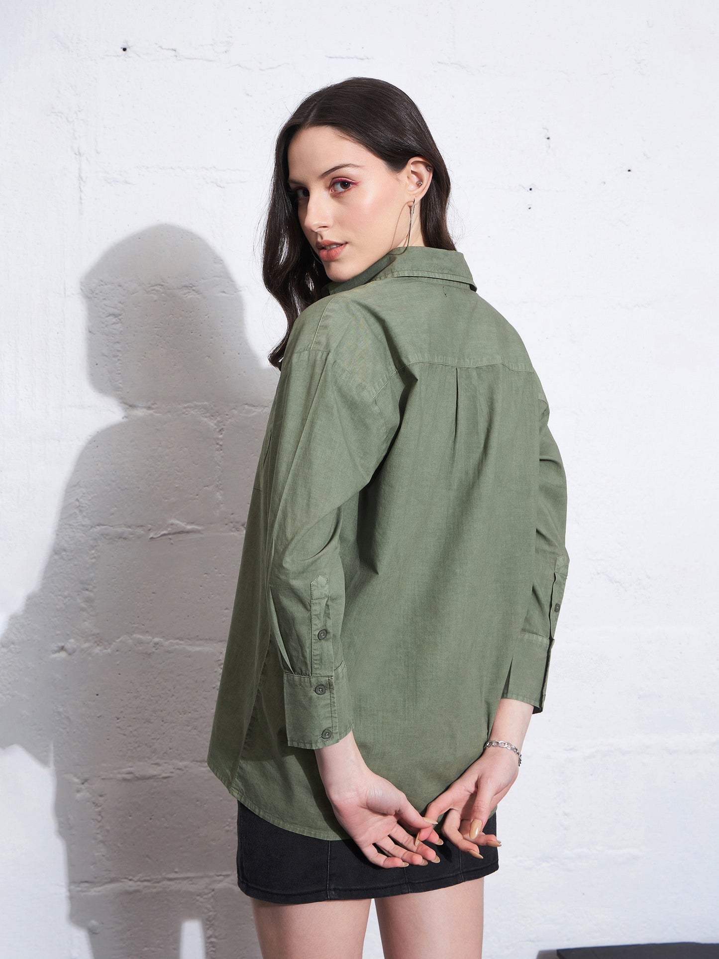 Olive Poplin Shirt