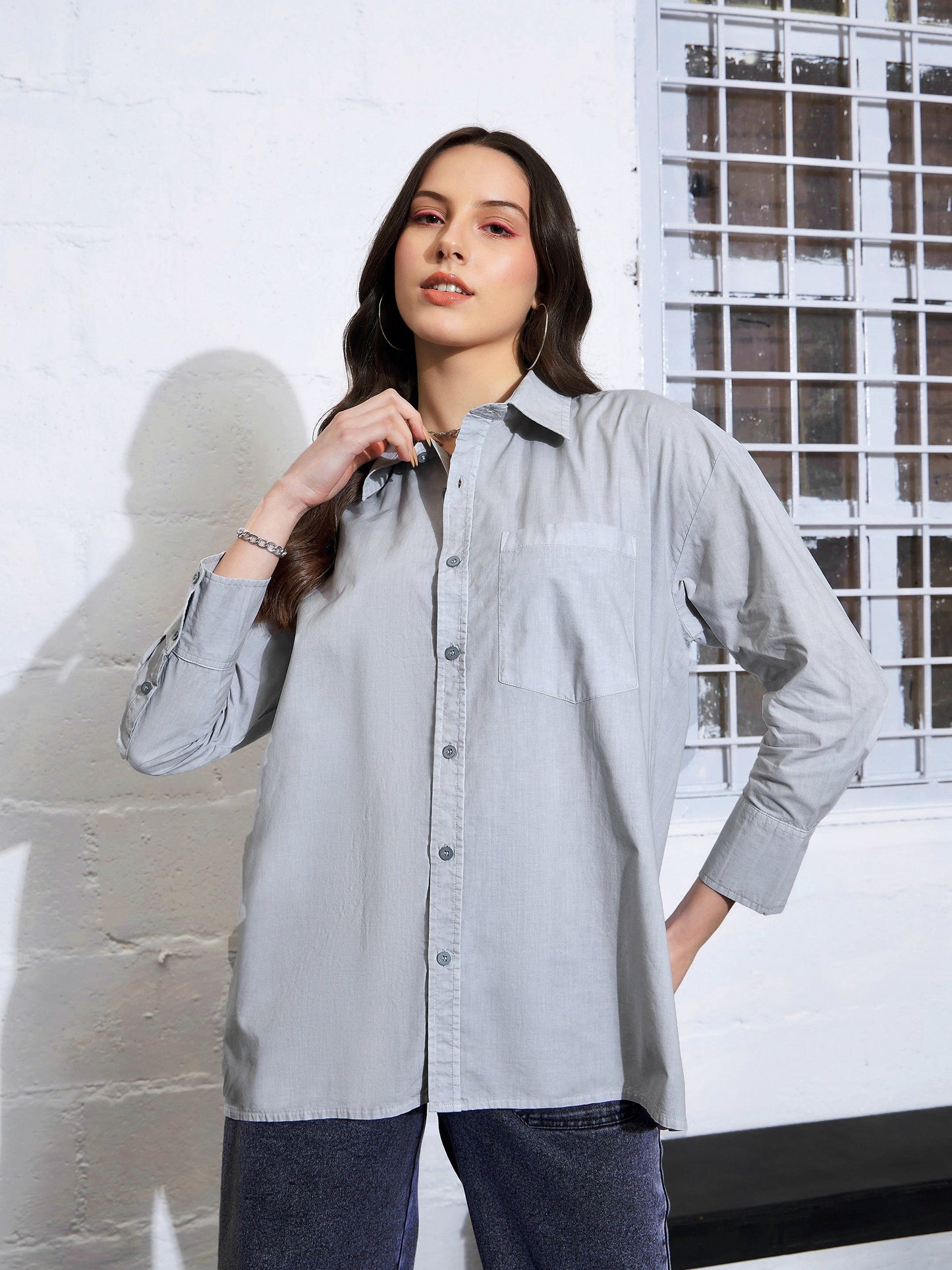 Grey Poplin Shirt