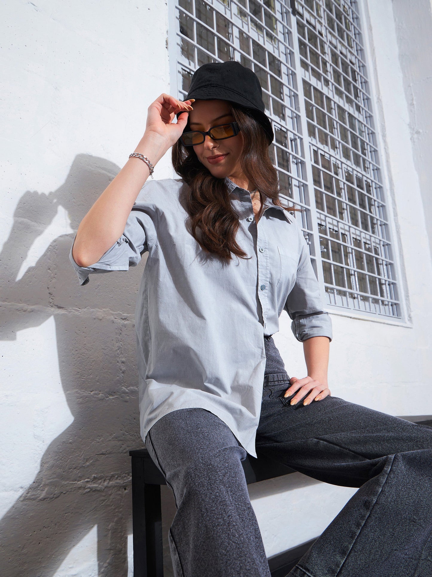Grey Poplin Shirt