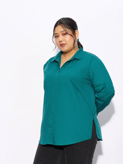 Turquoise Blue Poplin Shirt