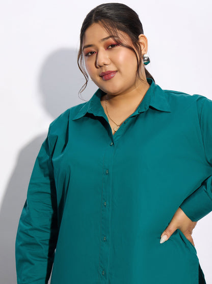 Turquoise Blue Poplin Shirt