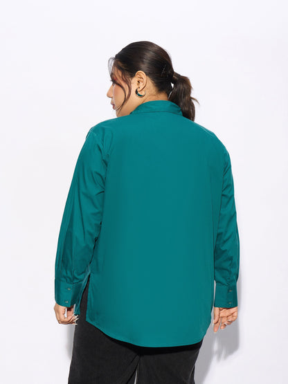 Turquoise Blue Poplin Shirt
