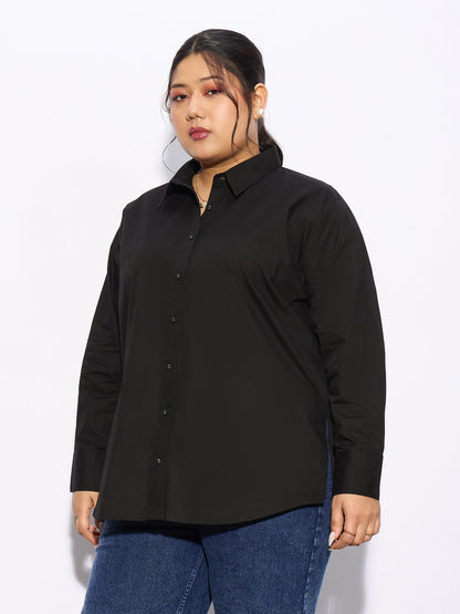 Black Poplin Shirt