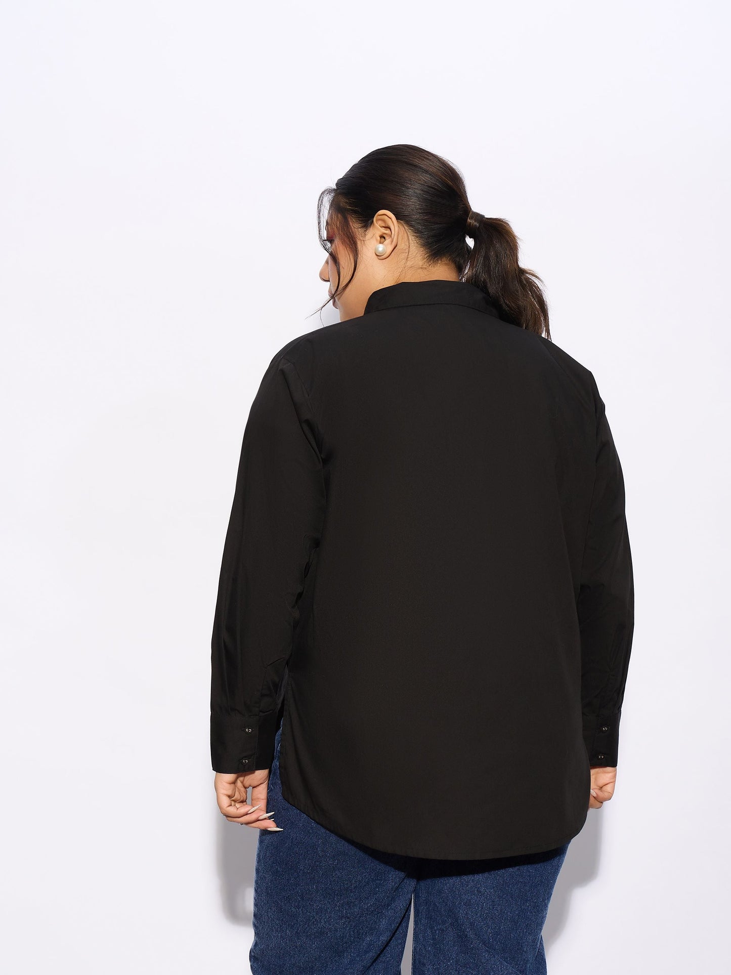 Black Poplin Shirt