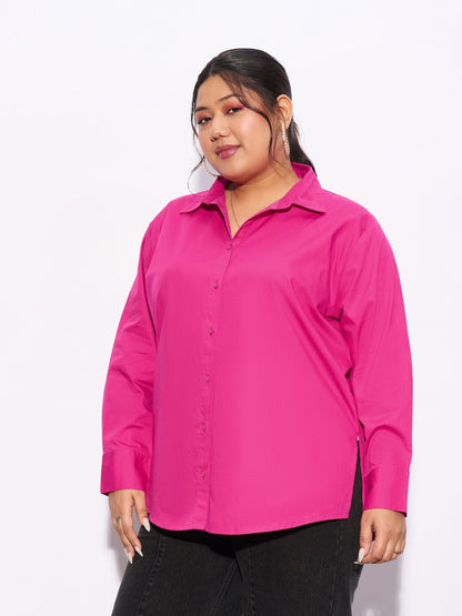 Fuchsia Poplin Shirt