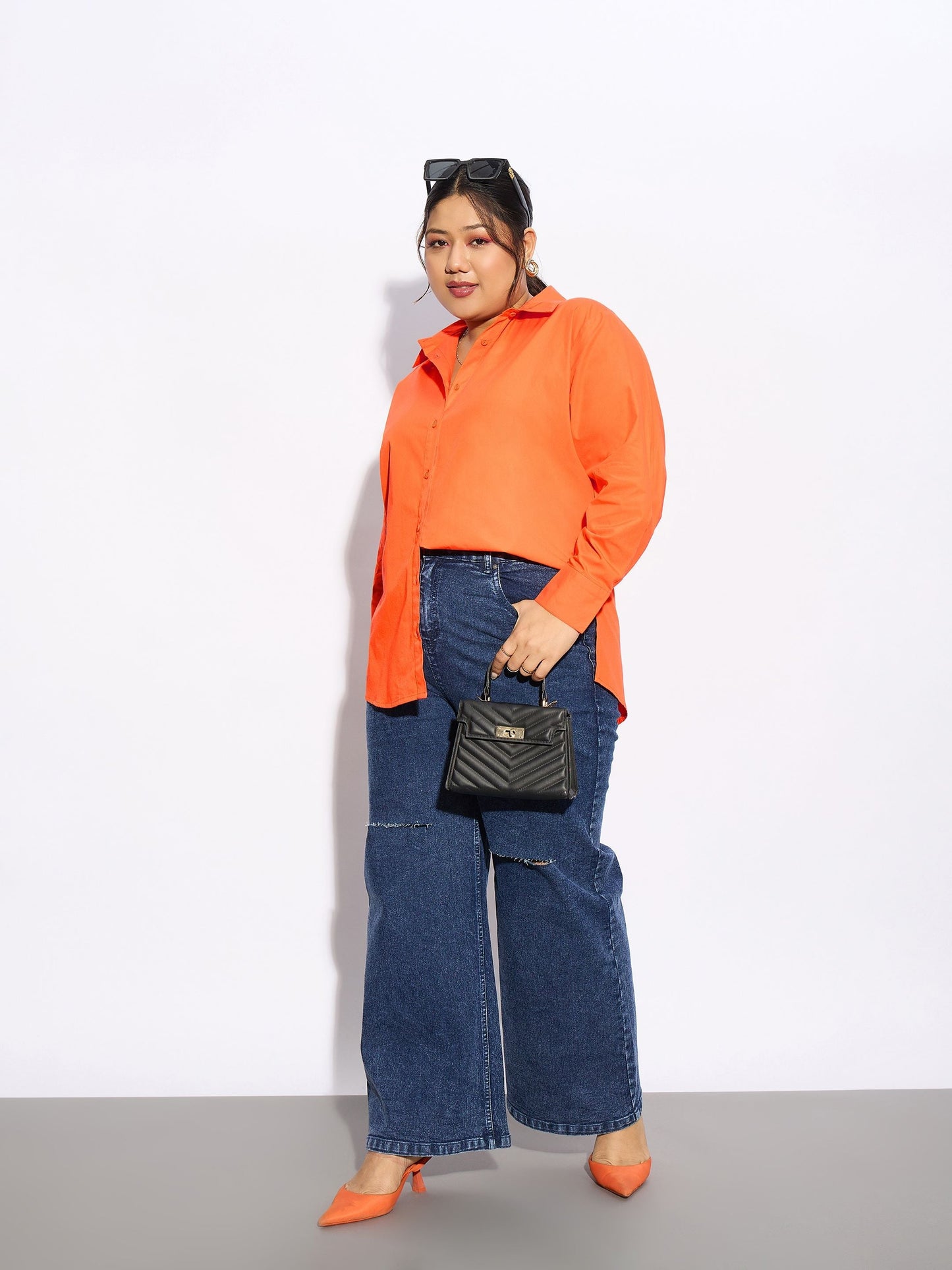 Orange Poplin Shirt
