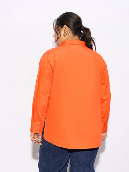 Orange Poplin Shirt