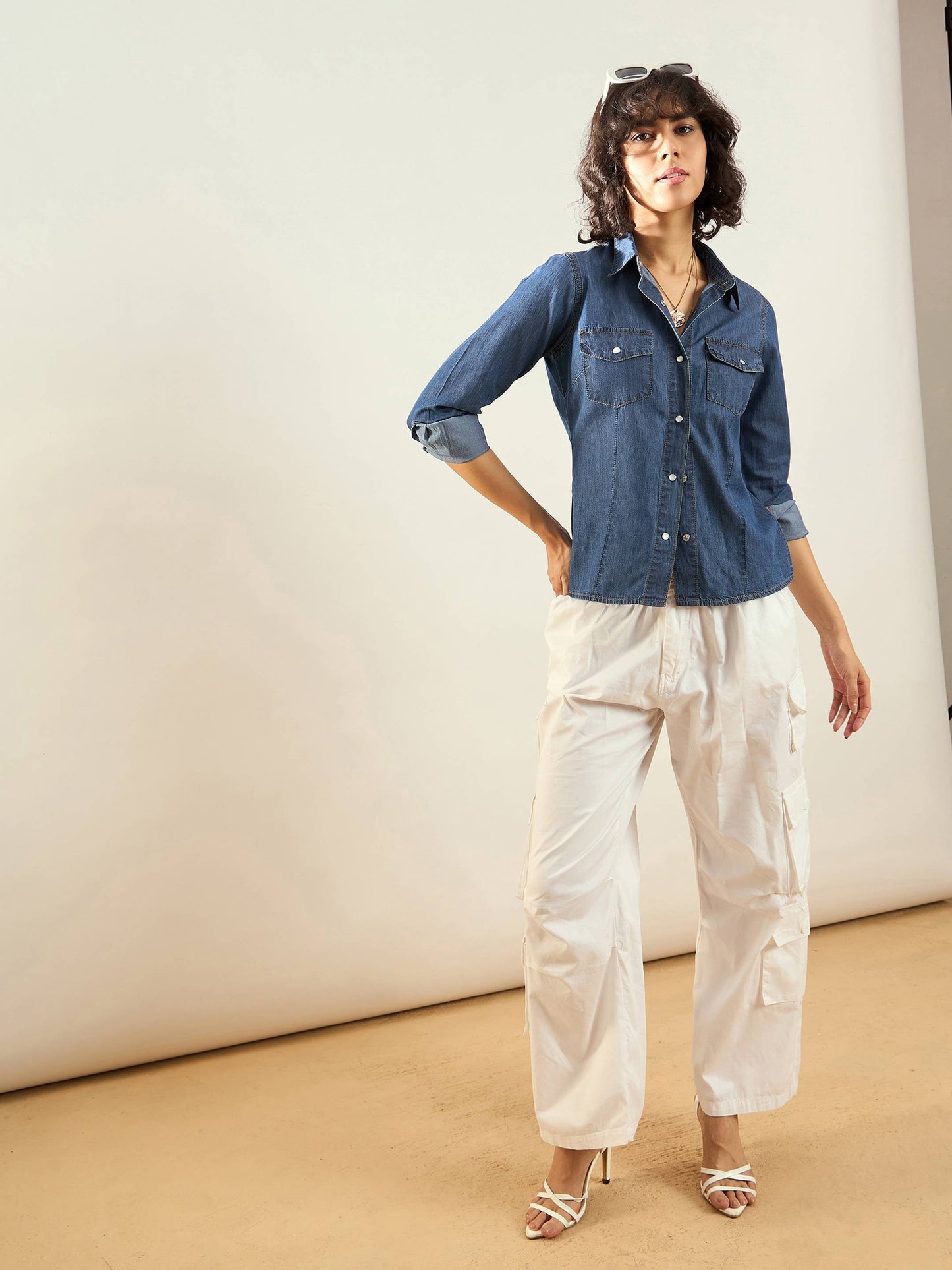 Blue Tencel Regular Fit Shirt